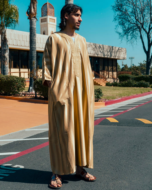 Royal Gold Striped Qandoura