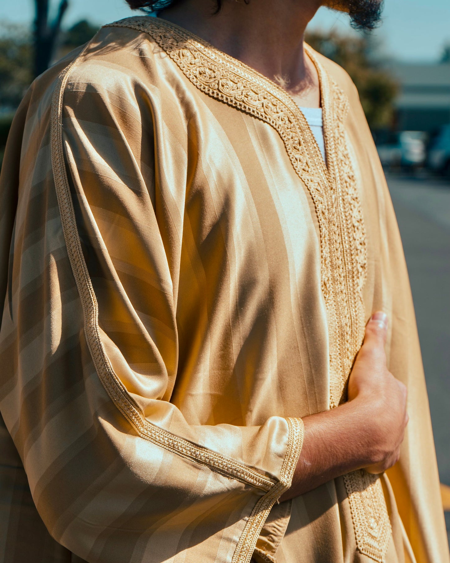Royal Gold Striped Qandoura
