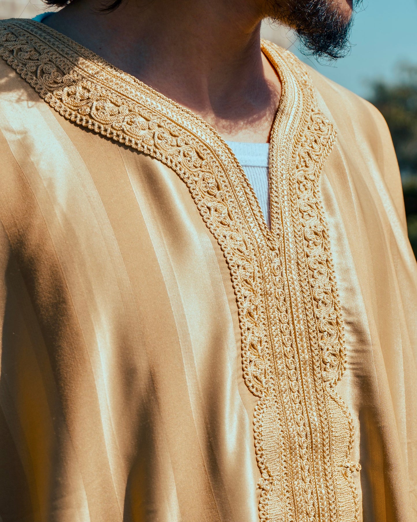 Royal Gold Striped Qandoura